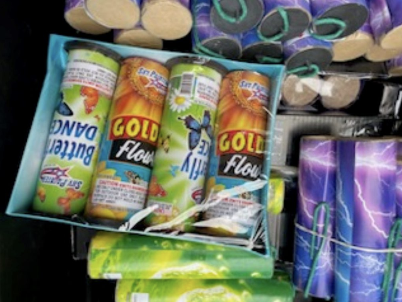 Illegal fireworks seized from a Waipahu, O‘ahu, home. (Courtesy of the state Department of Law Enforcement)